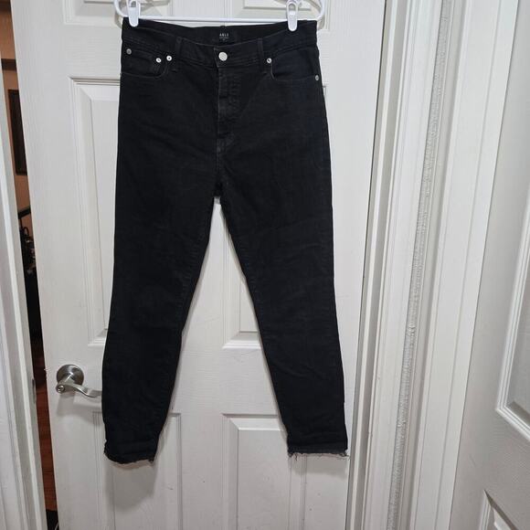 ABLE High Rise Skinny Black Raw Hem Stretch Jeans Women’s Size 30 - Picture 8 of 10